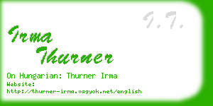 irma thurner business card